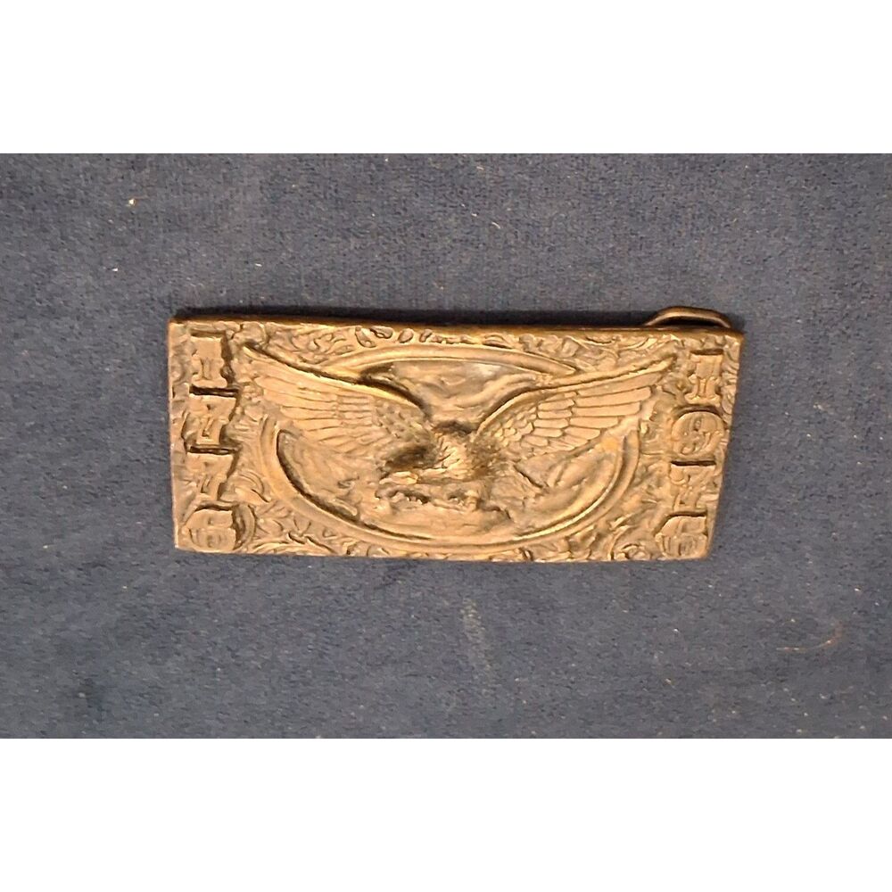 1976 Adezy Denver 1776-1976 Bicentennial Eagle Belt Buckle Brass Tone